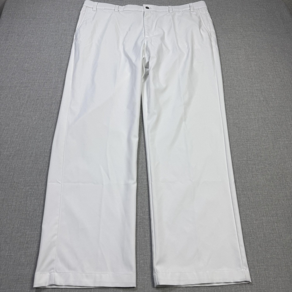 Callaway Golf Pants Mens 40x32 White Polyester Flat Front Straight Performance
